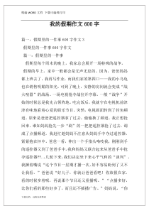 我的假期作文600字