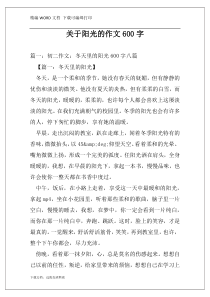 关于阳光的作文600字