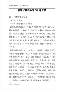 智慧背囊读后感600字五篇