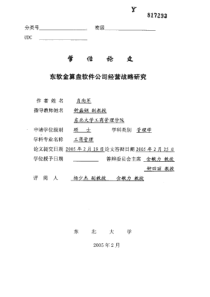 东软金算盘软件公司经营战略研究