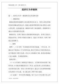 组织行为学案例