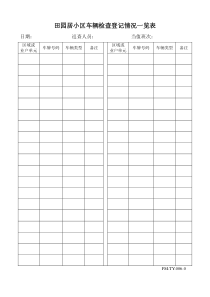车辆检查登记情况一览表