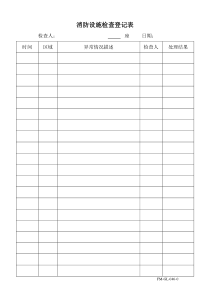 消防设施检查登记表