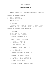调查报告作文