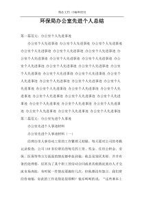 环保局办公室先进个人总结