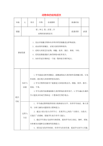 陕西省石泉县七年级生物上册 2.2.2动物体的结构层次教案2 （新版）新人教版