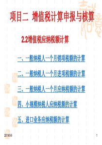 项目二增值税的计算申报与核算22(1)