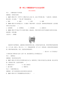 山东省潍坊市2019年中考历史一轮复习 中国古代史 第一单元 早期国家的产生与社会变革真题演练