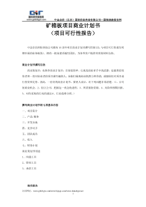 矿棉板项目商业计划书