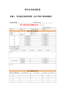 项目合作洽谈阶段（步骤与表格）