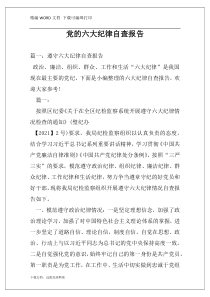 党的六大纪律自查报告