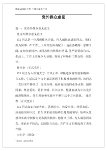 党外群众意见