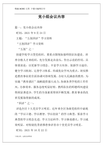 党小组会议内容