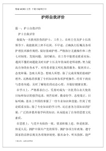 护师自我评价
