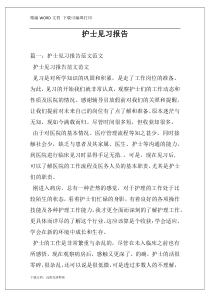 护士见习报告