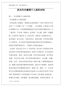 机关作风整顿个人剖析材料