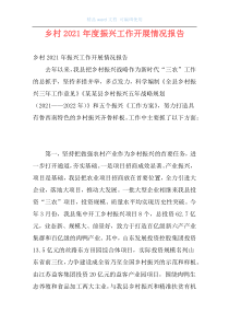 乡村2021年度振兴工作开展情况报告