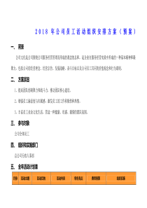 公司年度员工活动组织安排方案