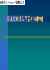 项目实施过程的管理和控制(1)