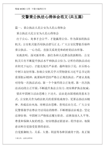 交警秉公执法心得体会范文(共五篇)
