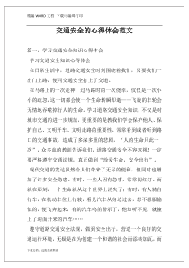交通安全的心得体会范文