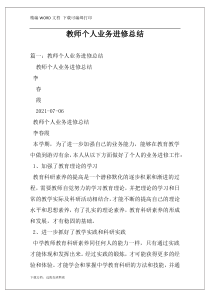 教师个人业务进修总结