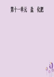 中考化学总复习优化设计 第一板块 基础知识过关 第十一单元 盐 化肥课件