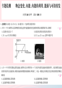 四川省绵阳市2019年中考物理 物态变化 内能及利用 能源与可持续发展专题检测复习课件