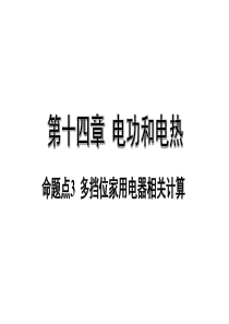 陕西省2020年中考物理一轮复习 基础考点一遍过 第十五章 电功和电热 命题点3 多挡位家用电器相关