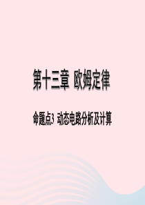 陕西省2020年中考物理一轮复习 基础考点一遍过 第十四章 欧姆定律 命题点3 动态电路分析及计算课