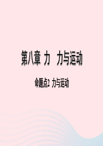 陕西省2020年中考物理一轮复习 基础考点一遍过 第八章 力 第九章 力与运动 命题点2 力与运动课