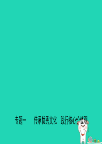 山东省济南市2019年中考道德与法治 专题复习一 传承优秀文化 践行核心价值观课件