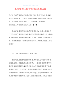 基层党建工作会议报告范例五篇
