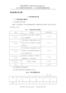 项目投资分析方案