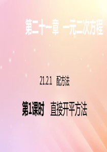 九年级数学上册 第21章 一元二次方程 21.2 解一元二次方程 21.2.1 配方法（第1课时 直