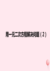 九年级数学上册 第1章 一元二次方程 1.4 用一元二次方程解决问题（2）课件（新版）苏科版