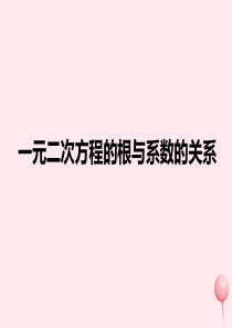 九年级数学上册 第1章 一元二次方程 1.3 一元二次方程的根与系数的关系课件（新版）苏科版