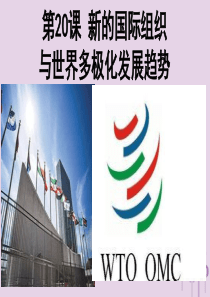 九年级历史下册 世界现代史 第五单元 新的国际组织与“冷战”后的世界 第20课《新的国际组织与世界多