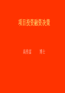 项目投资融资决策-高传富