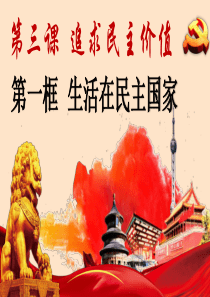 九年级道德与法治上册 第二单元 民主与法治 第三课 追求民主价值 第1框《生活在民主国家》课件 新人