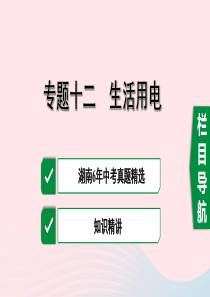 湖南省2020年中考物理一轮复习 专题十二 生活用电课件