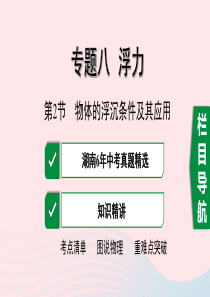 湖南省2020年中考物理一轮复习 专题八 浮力 第2节 物体的浮沉条件及其应用课件