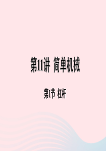 河南省2020年中考物理一轮复习 基础考点一遍过 第11讲 简单机械 第1节 杠杆课件
