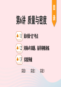 河南省2020年中考物理一轮复习 基础考点一遍过 第6讲 质量与密度课件