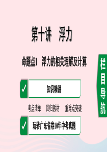 广东省2020中考物理一轮复习 第十讲 浮力 命题点1 浮力的相关计算理解及计算课件