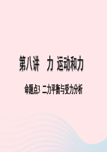 广东省2020中考物理一轮复习 第八讲 力 运动和力 命题点3 二力平衡与受力分析课件