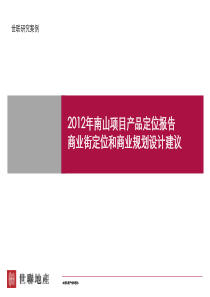 世联地产XXXX年深圳南山项目产品定位详细报告