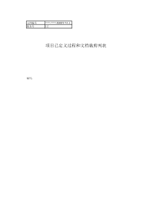 项目文档列表和已定义过程列表