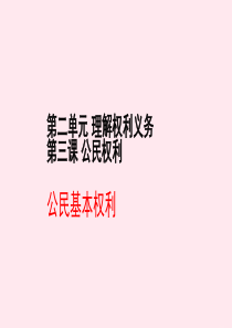 八年级道德与法治下册 第二单元 理解权利义务 第三课 公民权利 第1框 公民基本权利课件 新人教版