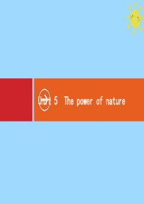 2021高考英语大一轮复习 Unit 5 The power of nature课件 新人教版选修6
